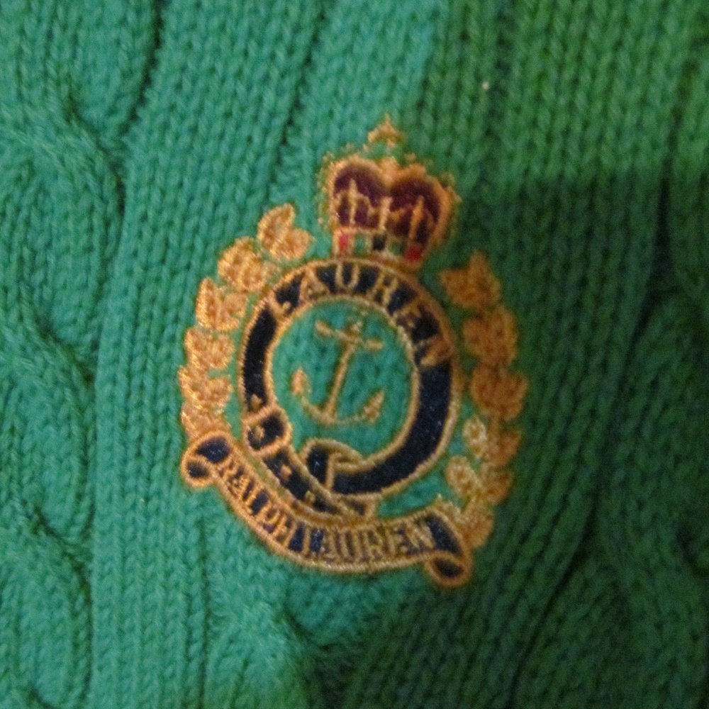 Polo Ralph Lauren Zip Up Sweater Cable Knit Green - Picture 2 of 8